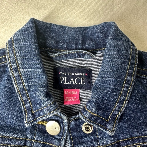The Children’s Place Denim Jacket 12–18M Classic Blue Jean Baby Outerwear - Picture 2 of 3